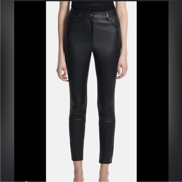 Theory 5 pocket leather pants black urban - GENUINE LEATHER - Picture 1 of 7